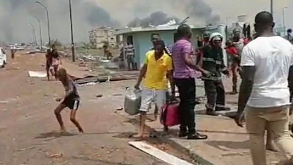 Large explosions have hit a military base 
in Bata, Equatorial Guinea.
