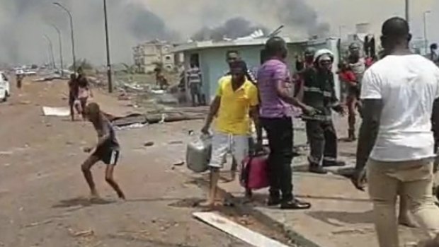 Large explosions have hit a military base 
in Bata, Equatorial Guinea.