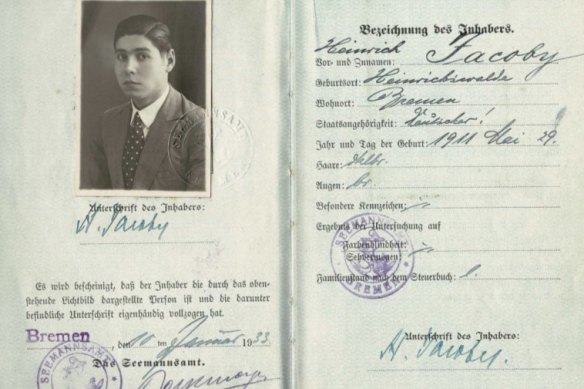 Phillip Jacoby’s passport had been reissued with his middle name, Heinrich, with the help of an influential friend. This enabled him to escape from Germany after being on the Nazis’ watch list.
