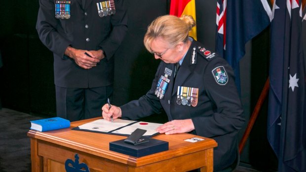 New Queensland Police Commissioner Katarina Carroll was sworn in on Monday.