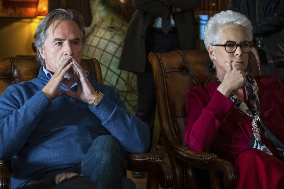 Don Johnson and Jamie Lee Curtis in Knives Out.