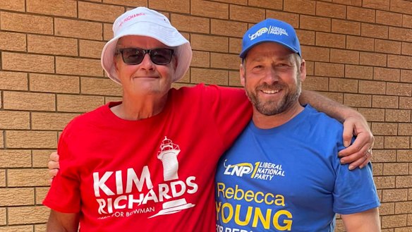 Golin (right) campaigning for Rebecca Young.