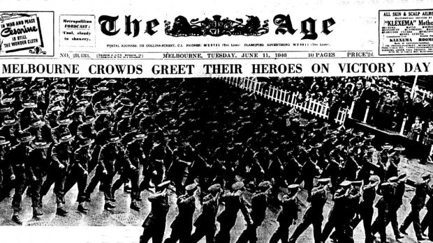 Front page of The Age published on June 11, 1946.