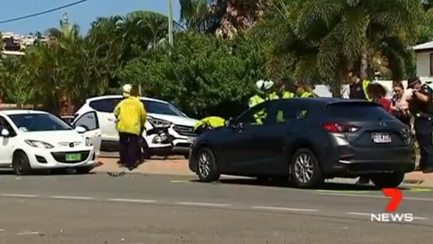 Teenagers 'drove head-on into police car and traffic' in Townsville
