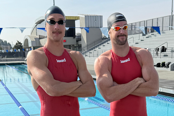 Kristian Gkolomeev and James Magnussen training in the USA. 