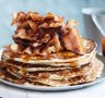 Jill Dupleix's Canadian flapjacks with hot maple syrup.