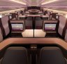The business class cabin on board Qatar Airways.