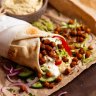 Crispy chickpea shawarma wraps.