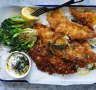 Snapper fillet with charred lettuce.