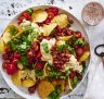 Adam Liaw's beef and bean nachos with jalapeno cheese sauce.