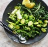 Adam Liaw's lemon pepper greens.