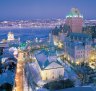 Old Quebec at night in winter.