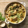 Chicken marylands: The combination of chicken, mushrooms, tarragon and cream is a classic in the French regional repertoire. 
