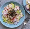 Tuna, radish and cucumber salad.