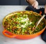 Yoghurt and coconut milk make this spinach and chickpea curry nice and creamy.