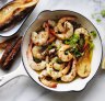 Load up on protein with Adam Liaw's simple garlic prawns with capers and butter.