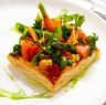 Spring tart with smoked salmon