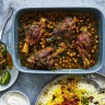 Persian-style chickpea and lamb shank stew.