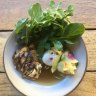 Ben Greeno's chicken, kohlrabi and zucchini soup.