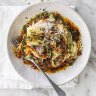 Adam Liaw's fifty-fifty bolognese - no milk. 