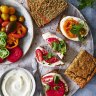 Tabbouleh-inspired bread with whipped feta spread.