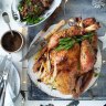 Jill Dupleix's dry-brined turkey with herb and lemon stuffing and Vegemite gravy.