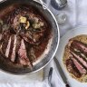 Adam Liaw prefers to serve his steak on top of its sauce.