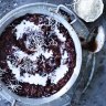 Helen Goh's baked black rice pudding with palm sugar, pandan and coconut.