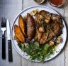 Shake up your steak: Garlic and herb steak with salt and vinegar Hassleback sweet potatoes. 