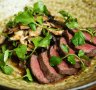 Japanese style: Wagyu rump cap with mushroom and Japone sauce.