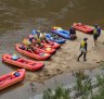 Taking a break on a river sandbank