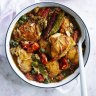 Mediterranean-inspired pot-roasted chicken.