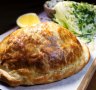Mulloway fish pasty with sauce tartare and iceberg lettuce at a Peel St cafe.