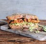 Katsu sandwich with pickled fennel and cucumber. 