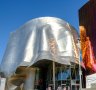 The MoPop building was designed by Frank Gehry and features his signatures curves and reflective surfaces.