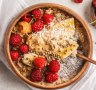 TikTokers are sharing highly styled porridge bowls with toppings such as chia seeds, berries, peanut butter and hemp seeds (pictured).