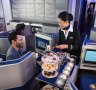 United Airlines' famous dessert trolley.