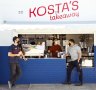 Kosta's bright blue-and-white facade in Rockdale.