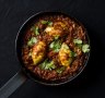Punchy meat-free flavour: Shakshuka with coriander dumplings.