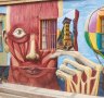 Colourful murals decorate the walls of buildings in the historic port city of Valparaiso in Chile.