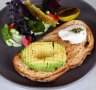 Pixel avocado and poached egg on toast.