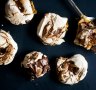 Vegan-friendly chocolate ripple meringues made with aquafaba (see recipe below).