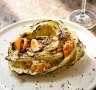 Charred cabbage with mussels. 