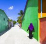 Colourful buildings in Male.
