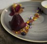 On Norsk Dor's dessert menu: pear poached in mulled wine and served with beetroot ice-cream.