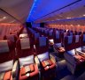 Qatar's economy cabin on the Boeing 787 Dreamliner.