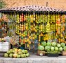 Stall selling fruit in Rio.