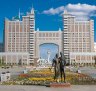 The Kay Munay Gaz building and the Bayterek monument, Astana.