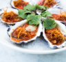 Oysters with red chilli lime dressing at Betel Leaf, Bathers' Pavilion.
