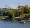 On the St Lawrence River islands with the Biosphere in the distance.